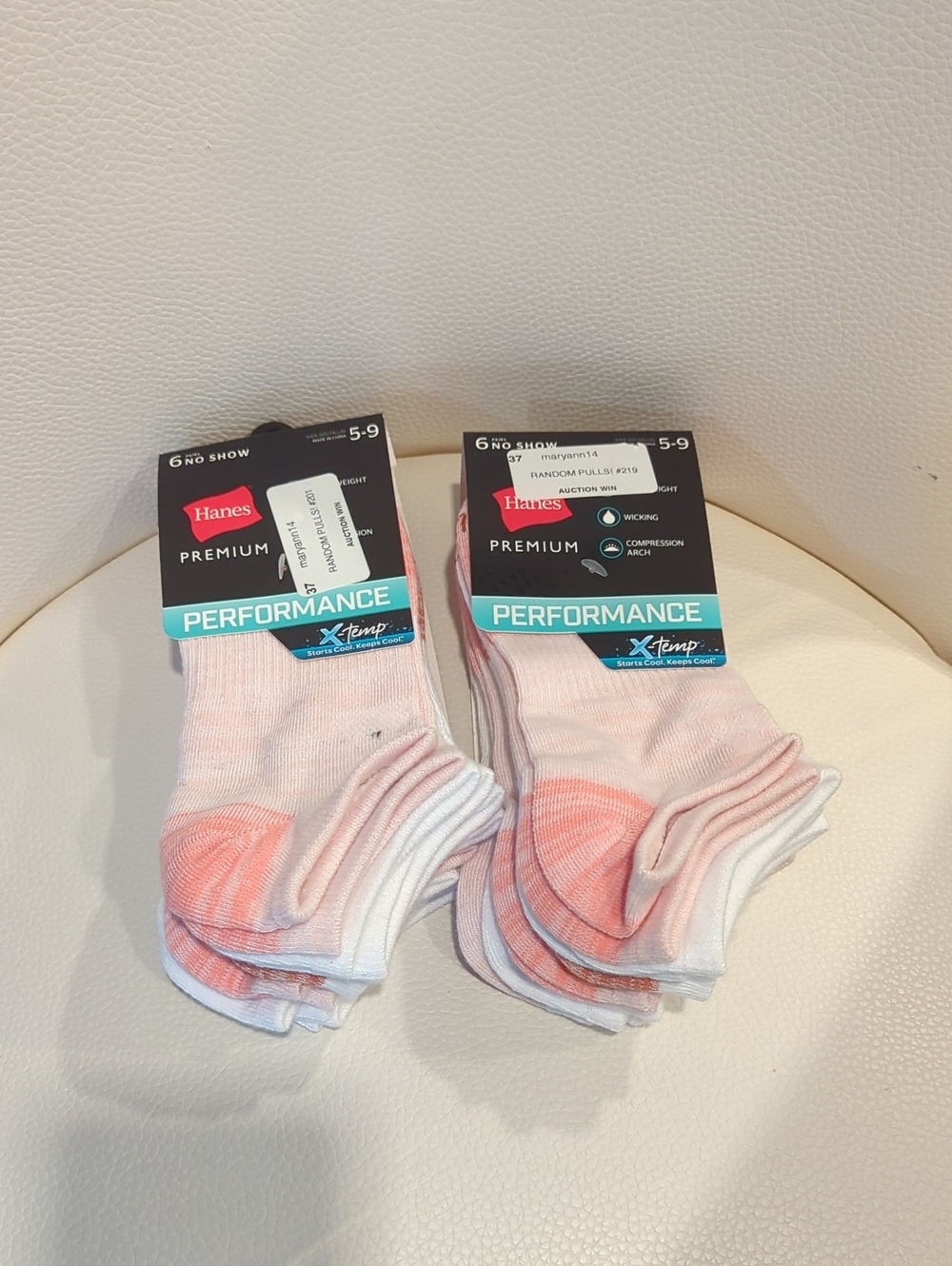 Hanes Performance No-Show Socks in Light Pink and Coral 12 Pair Total